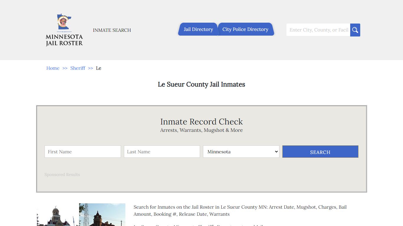 Le Sueur County Jail Inmates | Jail Roster Search