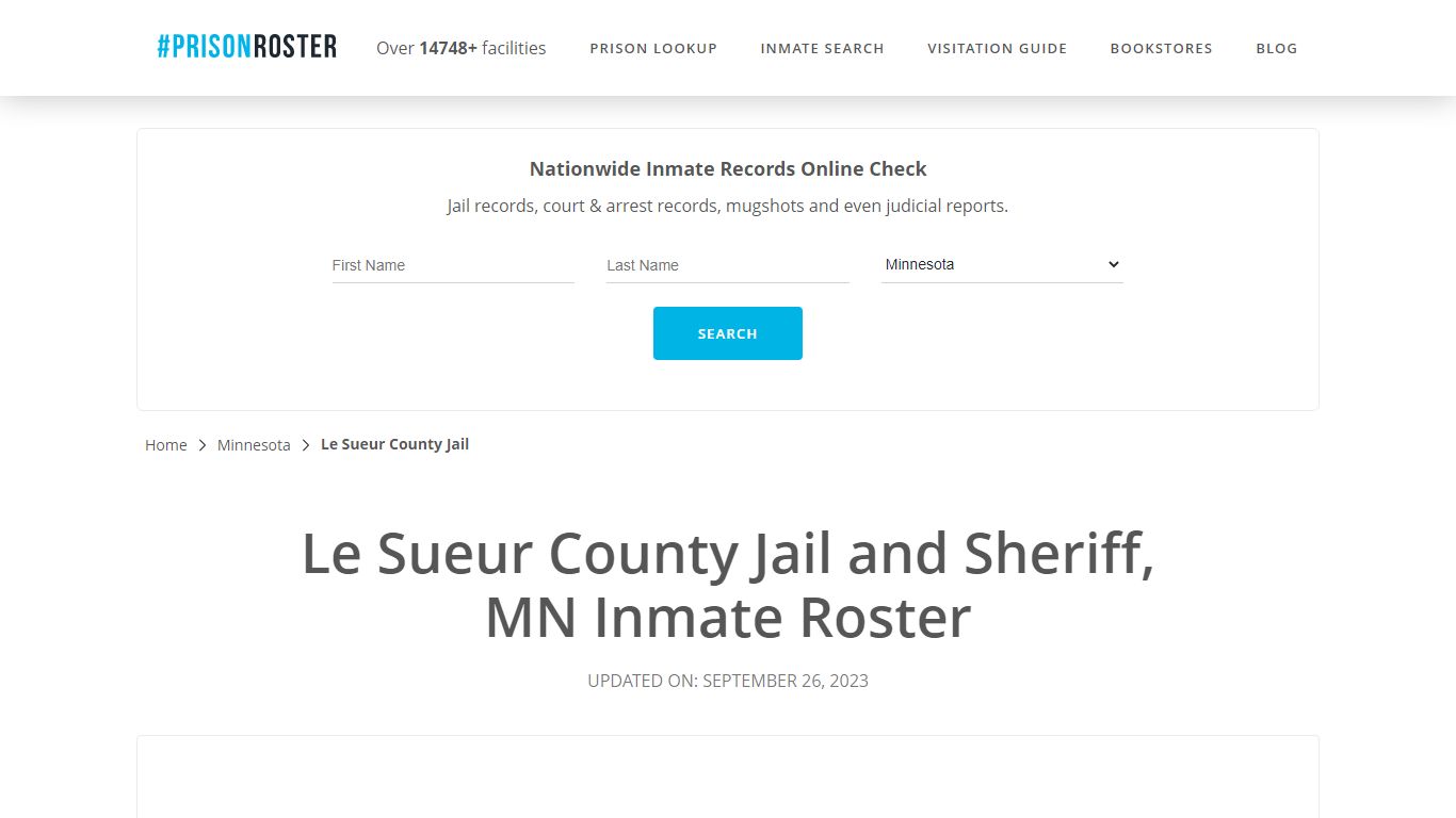 Le Sueur County Jail, MN Inmate Roster - Prisonroster